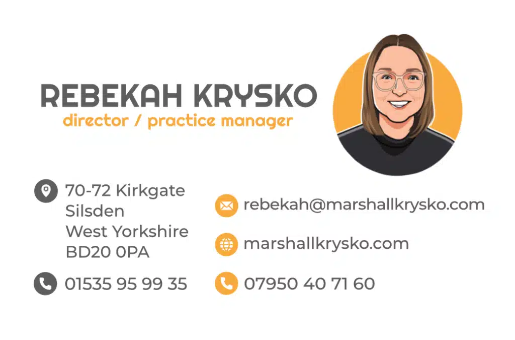 Rebekah Back business card